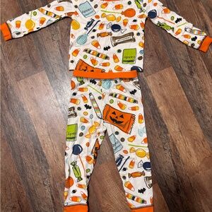 Mud Pie Halloween Candy Print Kids Pajama Set